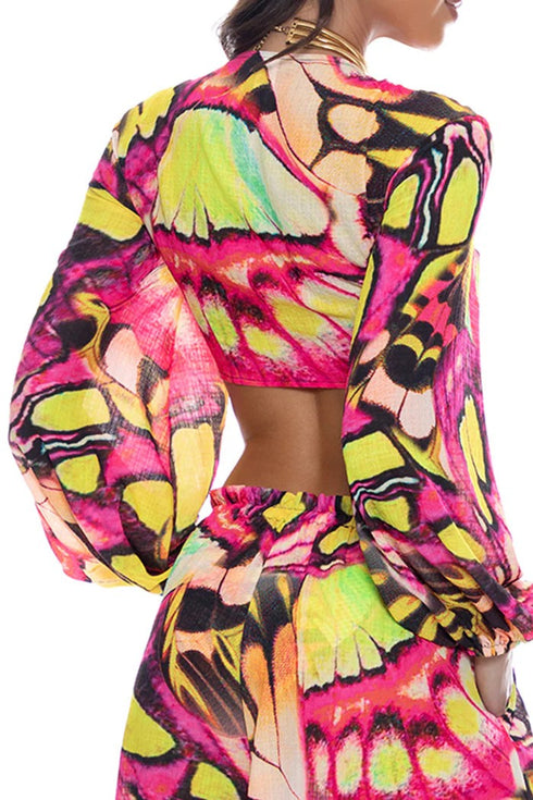 Luli Fama Flutter Multiway Tie Crop